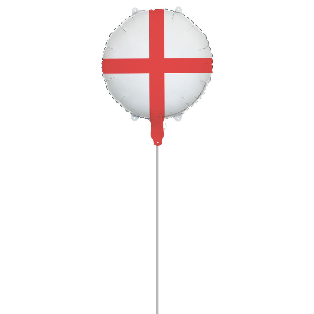 St. George's Cross England Flag Round Foil Balloon - Inflated Balloon In A Box Product Gallery Image