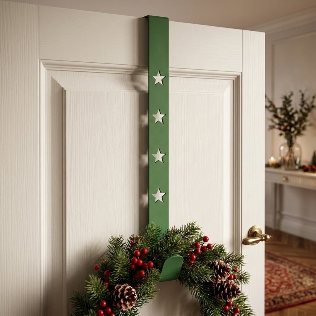 Star Design Green Metal Christmas Wreath Holder 30cm