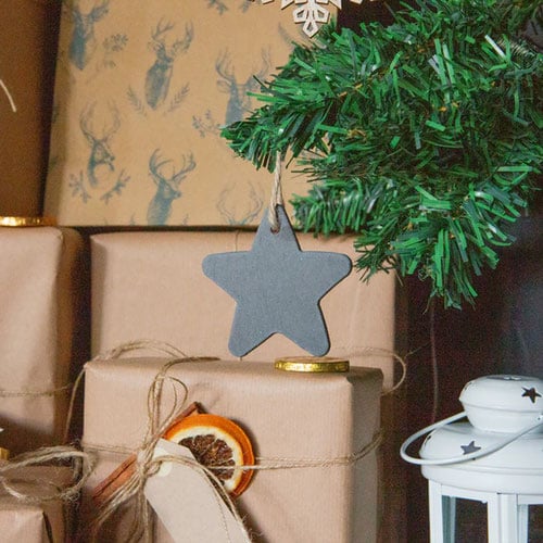 Star Shape Slate Hanging Christmas Tree Decoration 7.5cm Product Gallery Image