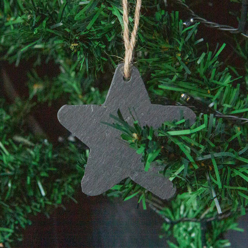 Star Shape Slate Hanging Christmas Tree Decoration 7.5cm Product Gallery Image