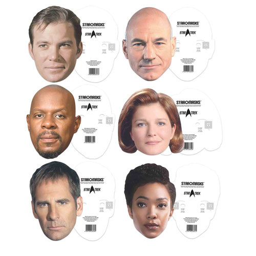 Star Trek Captains Cardboard Face Masks - Pack of 6 Product Gallery Image