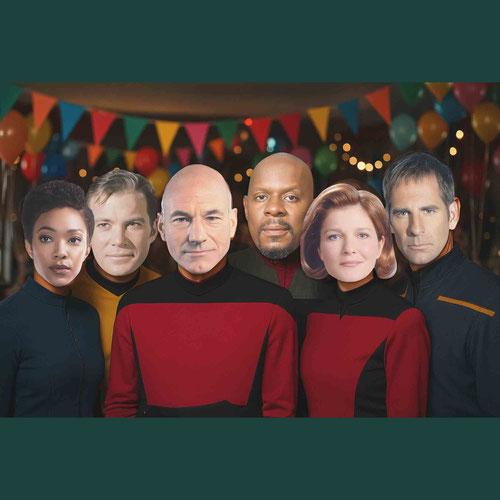 Star Trek Captains Cardboard Face Masks - Pack of 6 Product Gallery Image