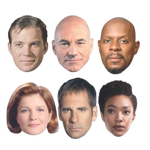 Star Trek Captains Cardboard Face Masks - Pack of 6