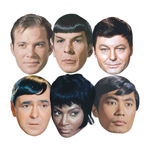 Star Trek The Original Series Enterprise Crew Cardboard Face Masks - Pack of 6