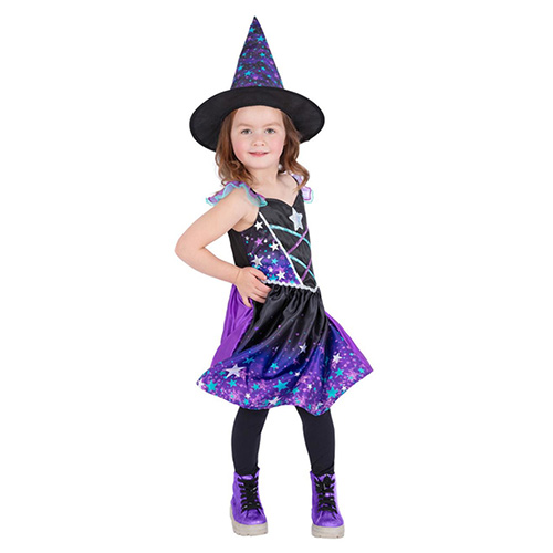 Starry Night Witch Girls Fancy Dress Costume Kids Small - Age 4-6 Product Gallery Image