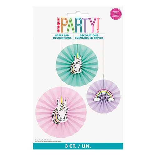 Starry Unicorn Paper Fan Hanging Decorations - Pack of 3 Product Gallery Image
