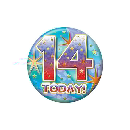 Stars 14th Birthday Badge 5.5cm Product Image