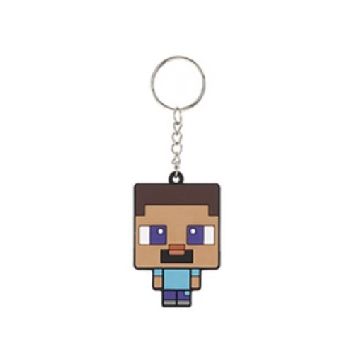 Steve Minecraft 2D Soft PVC Keyring Product Image