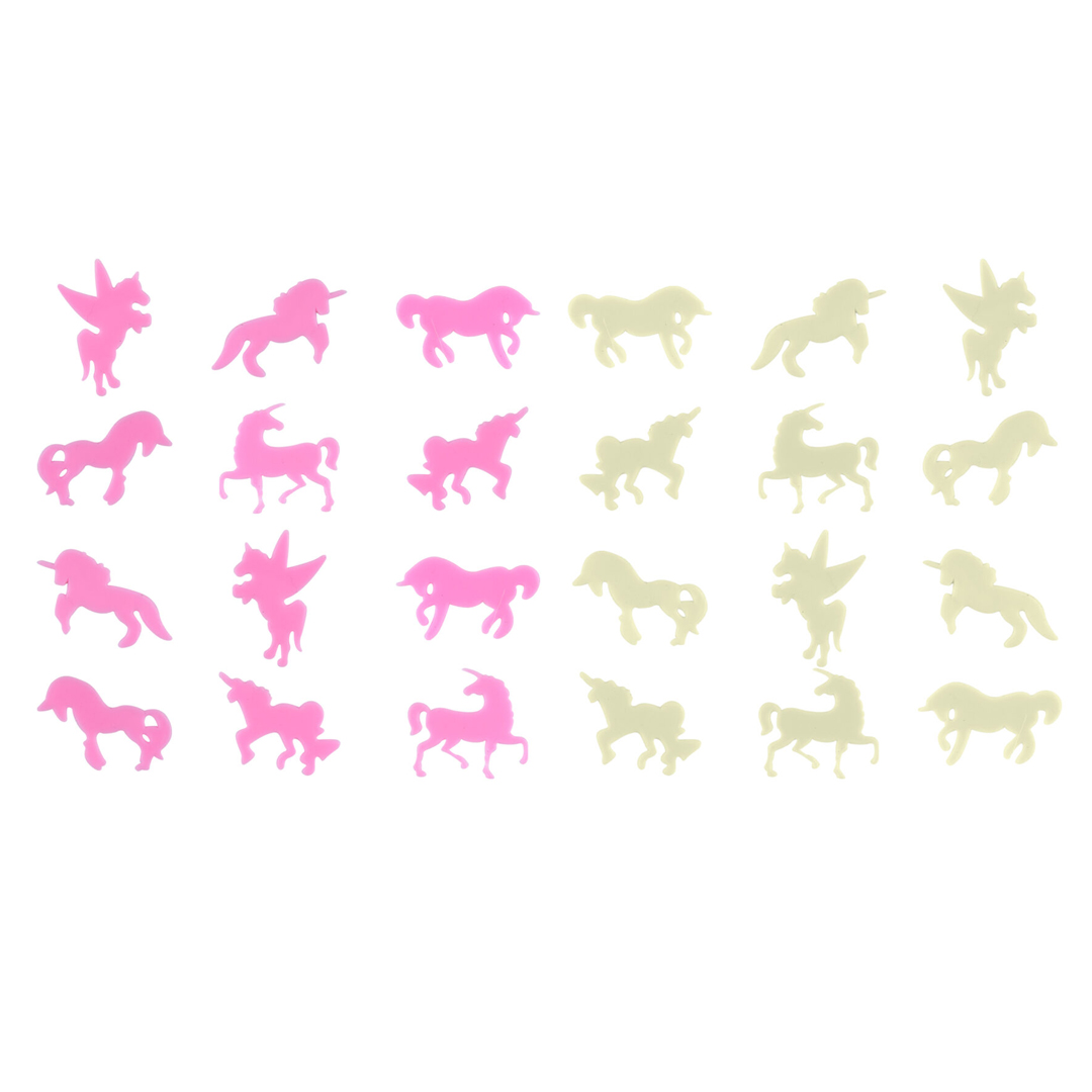 Stick-On Glow In The Dark Unicorns 5cm - Pack of 24
