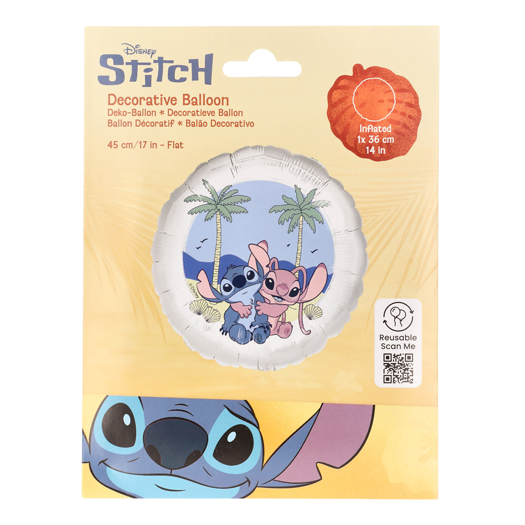 Stitch & Angel Disney Round Foil Balloon 45cm / 17 in View 3