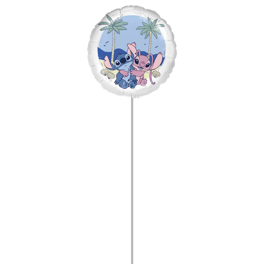 Stitch & Angel Disney Round Foil Balloon - Inflated Balloon In A Box Product Gallery Image