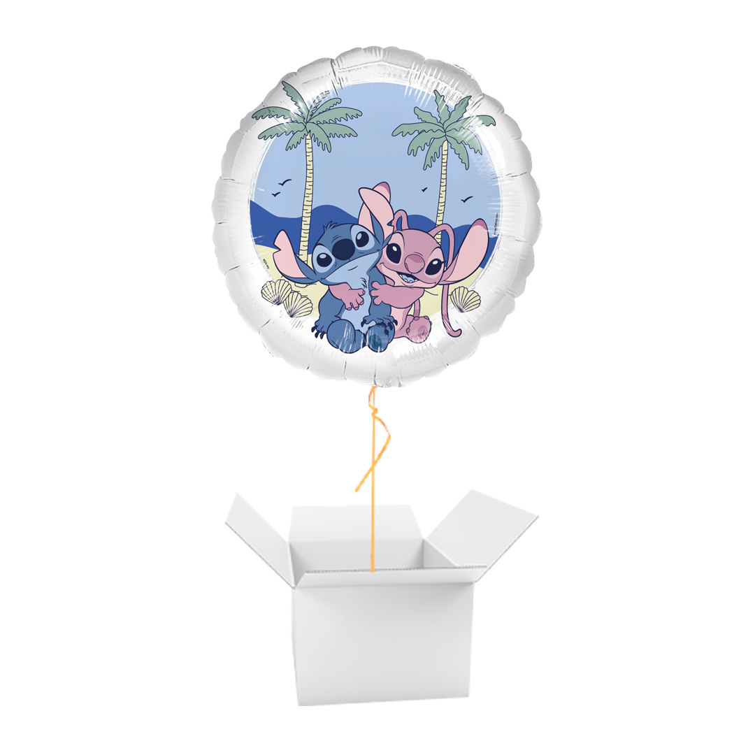 Stitch & Angel Disney Round Foil Balloon - Inflated Balloon In A Box