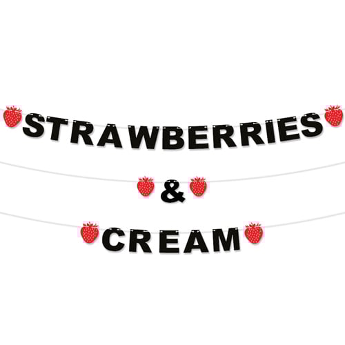 Strawberries & Cream Customisable Recyclable Card Party Bunting Product Gallery Image
