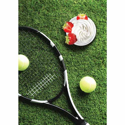 Strawberries & Cream and Tennis Racket Design Poster PVC Party Sign Decoration Product Gallery Image