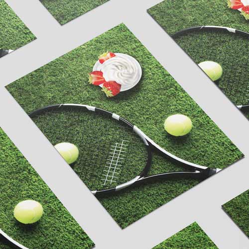 Strawberries & Cream and Tennis Racket Design Poster PVC Party Sign Decoration Product Gallery Image