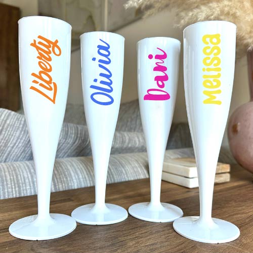 Personalised Summer Love Biodegradable Plastic Champagne / Prosecco Flute 175ml Product Gallery Image