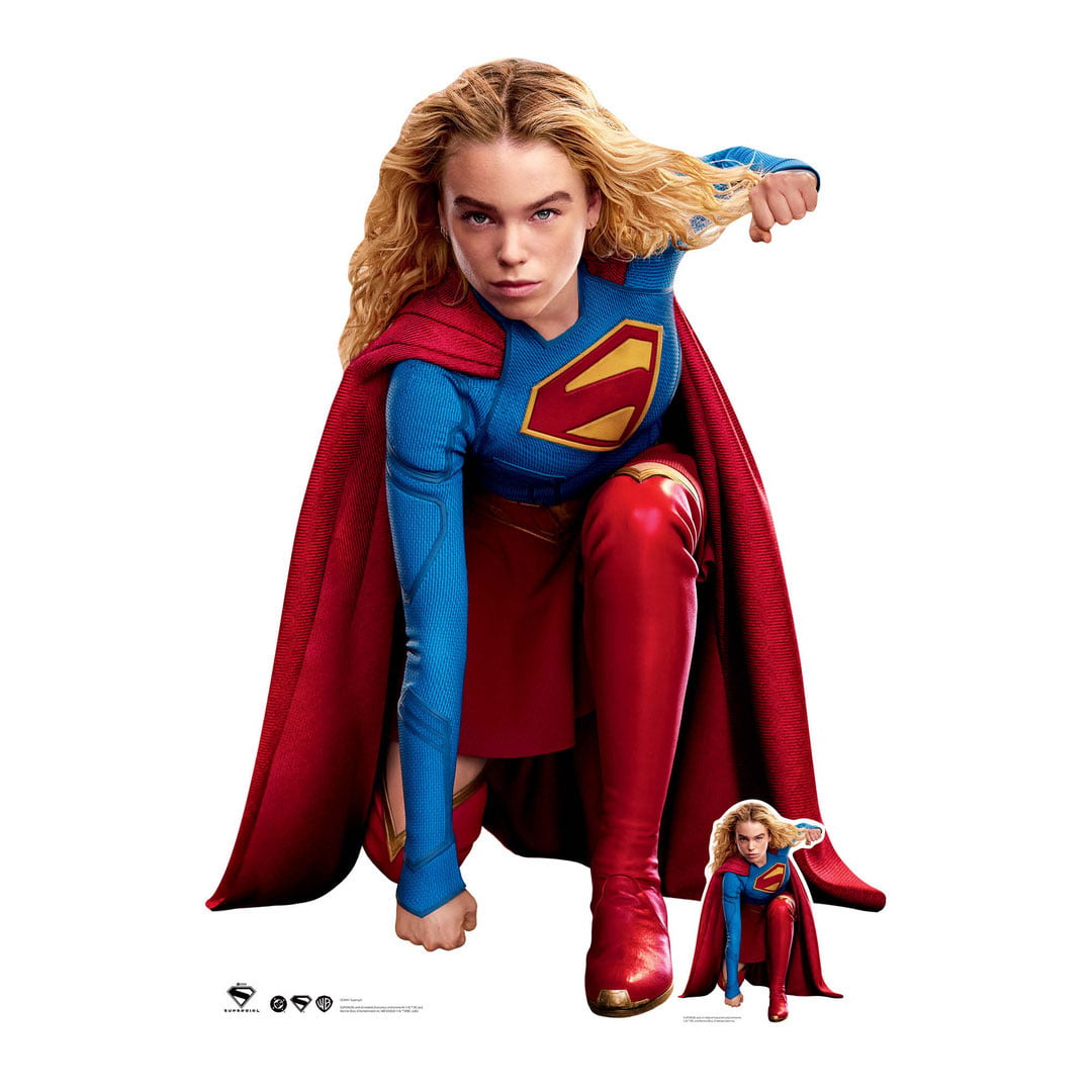 Supergirl Crouching Kara Zor-El DC Comics Milly Alcock Lifesize Cardboard Cutout 134cm