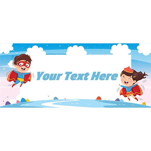 Superhero Boy & Girl Design PVC Personalised Party Sign Decoration Product Gallery Image