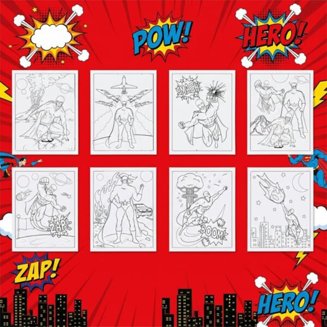 Superhero Colouring Set with Mini Pencils & Stickers View 7