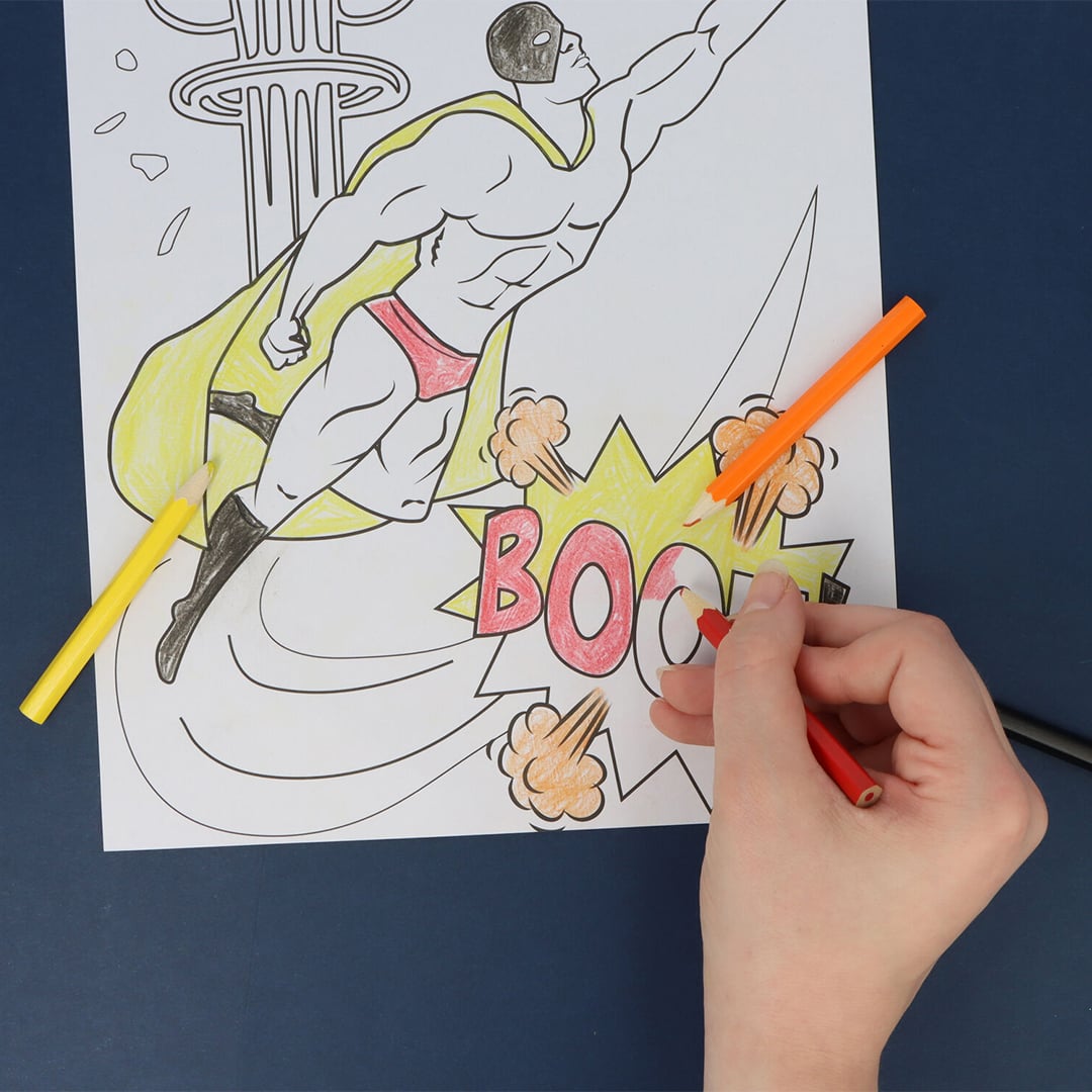 Superhero Colouring Set with Mini Pencils & Stickers View 2