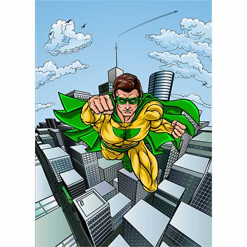 Superhero Flying Man Design Poster PVC Party Sign Decoration Product Gallery Image