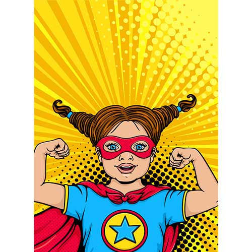 Superhero Girl Design Poster PVC Party Sign Decoration Product Gallery Image