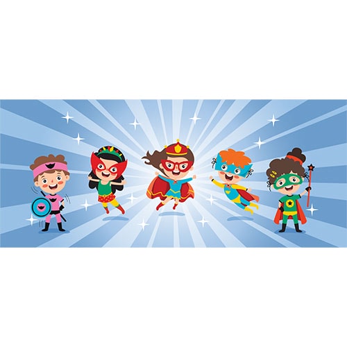 Superhero Kids Design PVC Personalised Party Sign Decoration Product Gallery Image