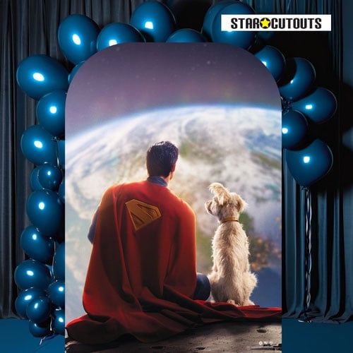 Superman 2025 Movie DC Comics Superman and Krypto Single Backdrop Cardboard Cutout 131cm Product Gallery Image