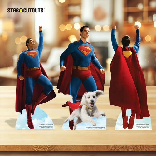 Superman 2025 Movie Table Top Cardboard Cutouts - Pack of 3 Product Gallery Image