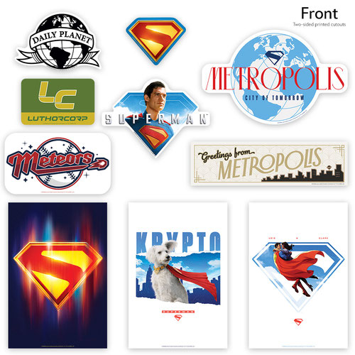 Superman DC Comics Logo Wall Art Cardboard Cutout Signs - Pack of 10 Product Gallery Image