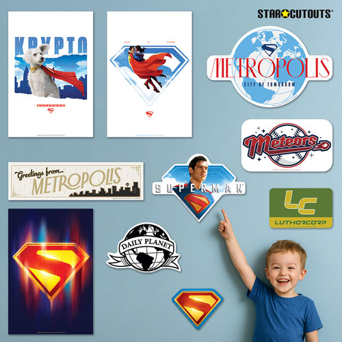 Superman DC Comics Logo Wall Art Cardboard Cutout Signs - Pack of 10 Product Gallery Image
