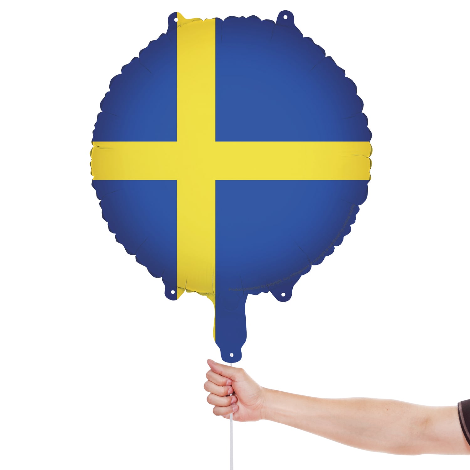 Sweden Swedish Flag Round Foil Balloon 45cm / 18 in Product Gallery Image