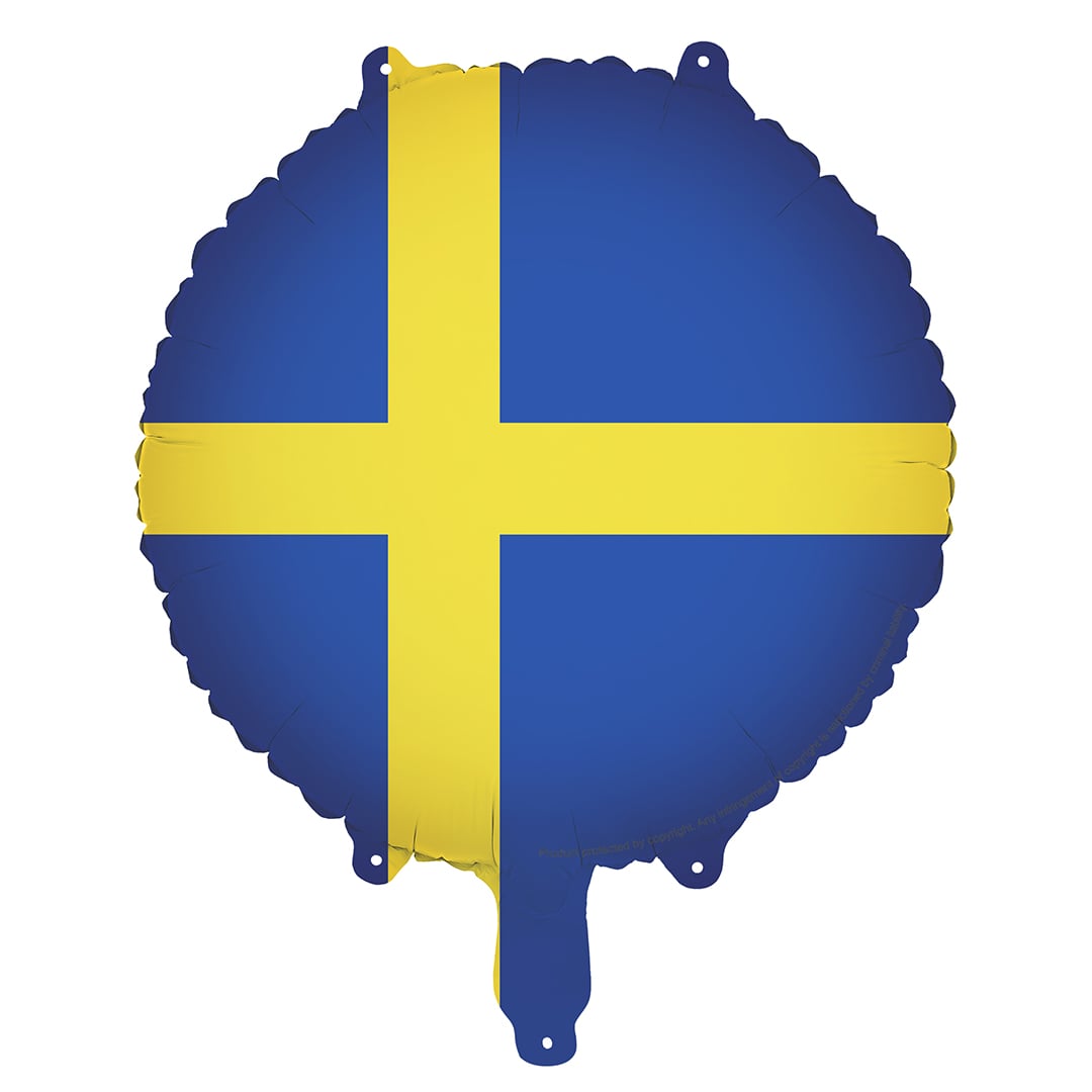 Sweden Swedish Flag Round Foil Balloon 45cm / 18 in