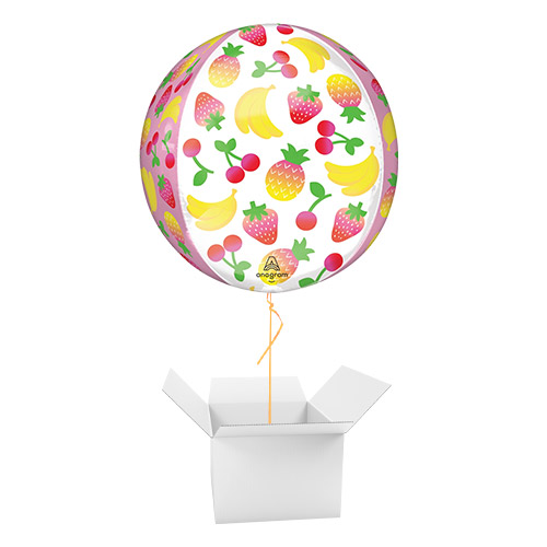 Sweet Summer Fruity Mix Orbz Foil Helium Balloon - Inflated Balloon in a Box Product Gallery Image