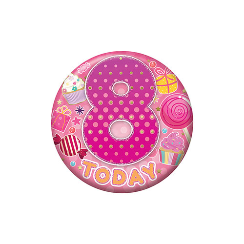 Sweets 8th Birthday Badge 5.5cm Product Image