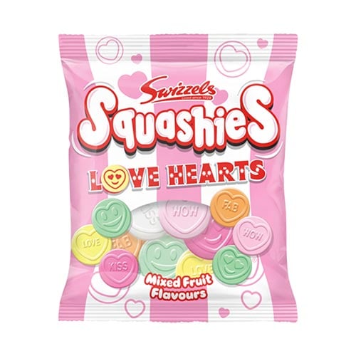 Swizzels Squashies Love Hearts Mixed Fruit Flavour Sweet Bag 120g