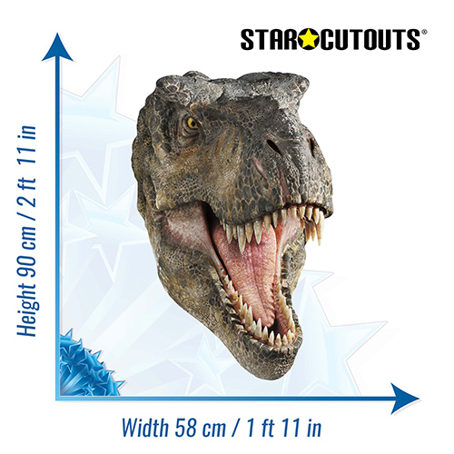 T-Rex Wall Art Dinosaur Jurassic World Rebirth Wall Art Cardboard Cutout 90cm Product Gallery Image