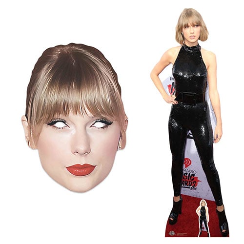 Taylor Black Catsuit Lifesize Cardboard Cutout with Taylor Cardboard Face Mask Product Gallery Image