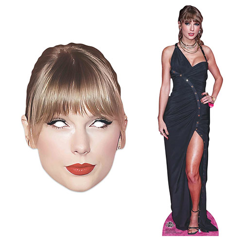 Taylor Glamourous Pose Lifesize Cardboard Cutout with Taylor Cardboard Face Mask Product Gallery Image