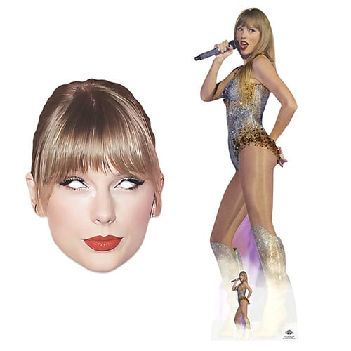 Taylor On Stage Lifesize Cardboard Cutout with Taylor Cardboard Face Mask