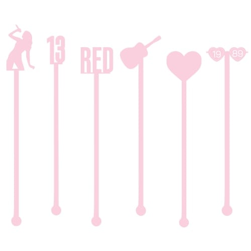Taylor Pop Star Inspired Acrylic Drink Stirrers - Pack of 6 Product Gallery Image