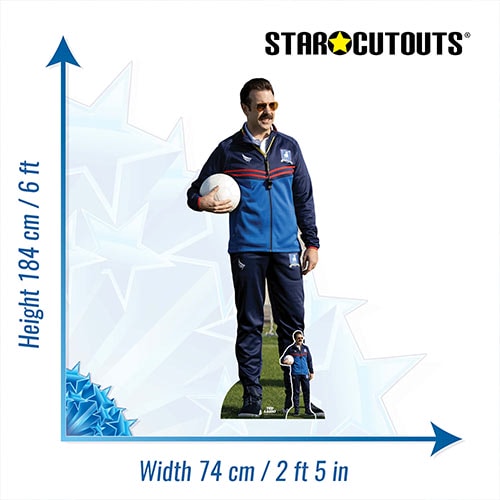 Ted Lasso Jason Sudeikis with Football Lifesize Cardboard Cutout 184cm Product Gallery Image
