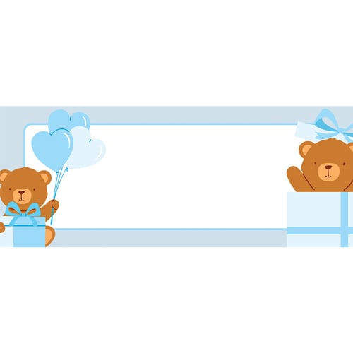 Teddy Bear Blue Presents Small Personalised Banner 4ft x 2ft Product Gallery Image