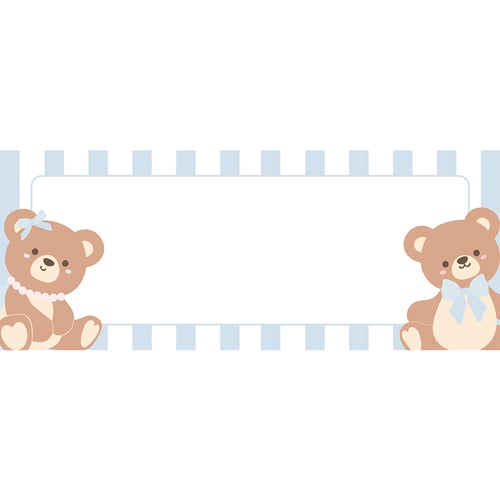 Teddy Bear Blue Stripe Small Personalised Banner 4ft x 2ft Product Gallery Image