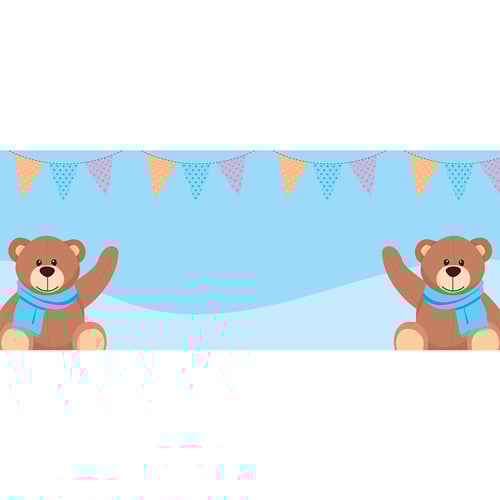 Teddy Bear Bunting Small Personalised Banner 4ft x 2ft Product Gallery Image