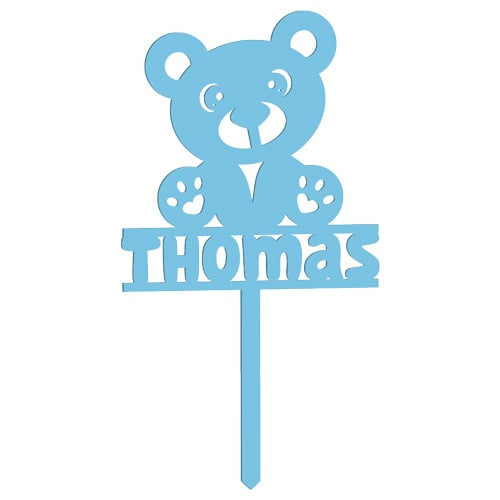 Personalised Teddy Bear Acrylic Cake Topper Product Gallery Image