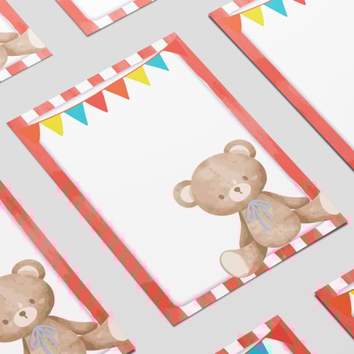 Teddy Bear Red Design Poster PVC Party Sign Decoration Product Gallery Image