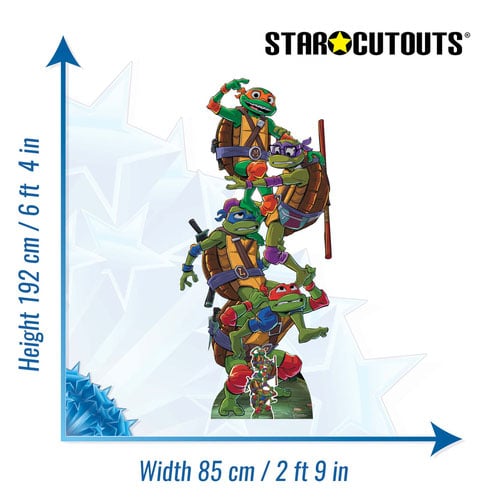 Teenage Mutant Ninja Turtles Tales of TMNT Group Stack Lifesize Cardboard Cutout 192cm Product Gallery Image