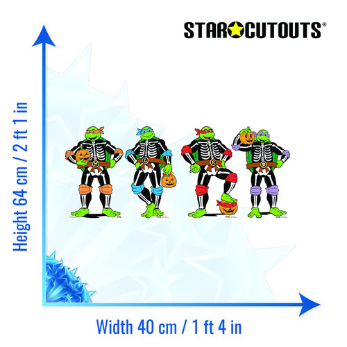 Teenage Mutant Ninja Turtles TMNT Halloween Star Mini Cardboard Cutout 64cm - Pack of 4 Product Gallery Image
