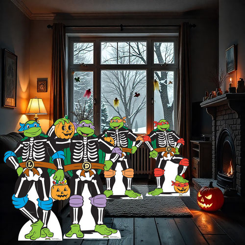 Teenage Mutant Ninja Turtles TMNT Halloween Star Mini Cardboard Cutout 64cm - Pack of 4 Product Gallery Image